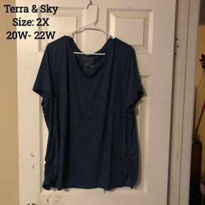 Blue Terra & Sky Blouse; Size: 20W-22W